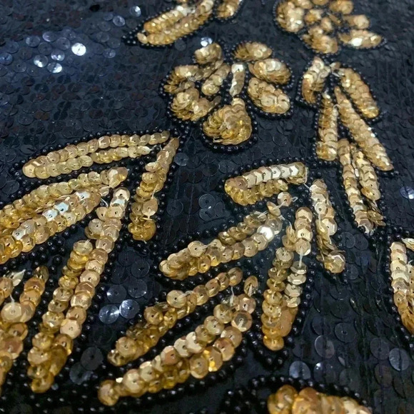 Vintage Sequin back and gold top size small jewel queen - Picture 6 of 9